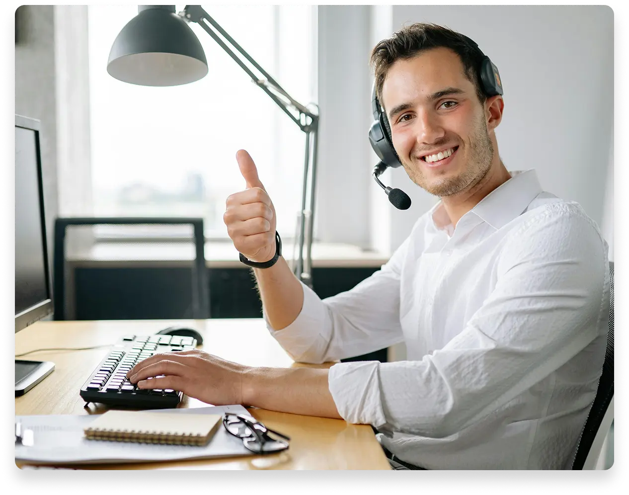 Professional printer technician at work